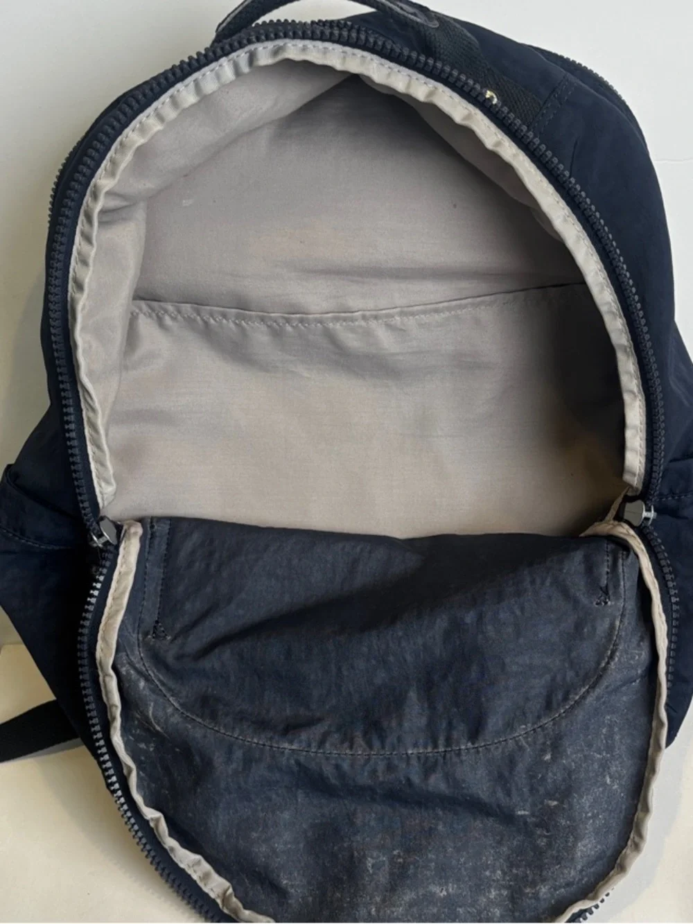 Kipling Navy Blue Nylon Seoul Laptop Backpack Travel School Bag